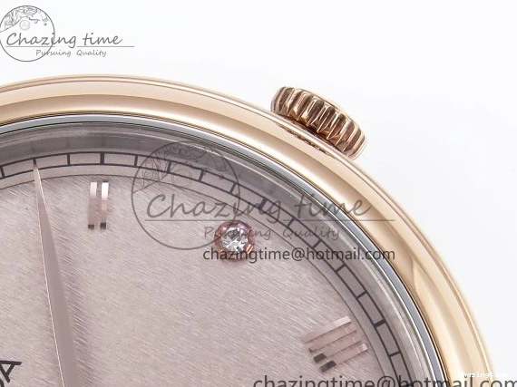 0223 Minimalist De Ville Power Reserve RG MKF 1:1 Best Edition RG Textured Dial on Brown Leather Strap A 7749